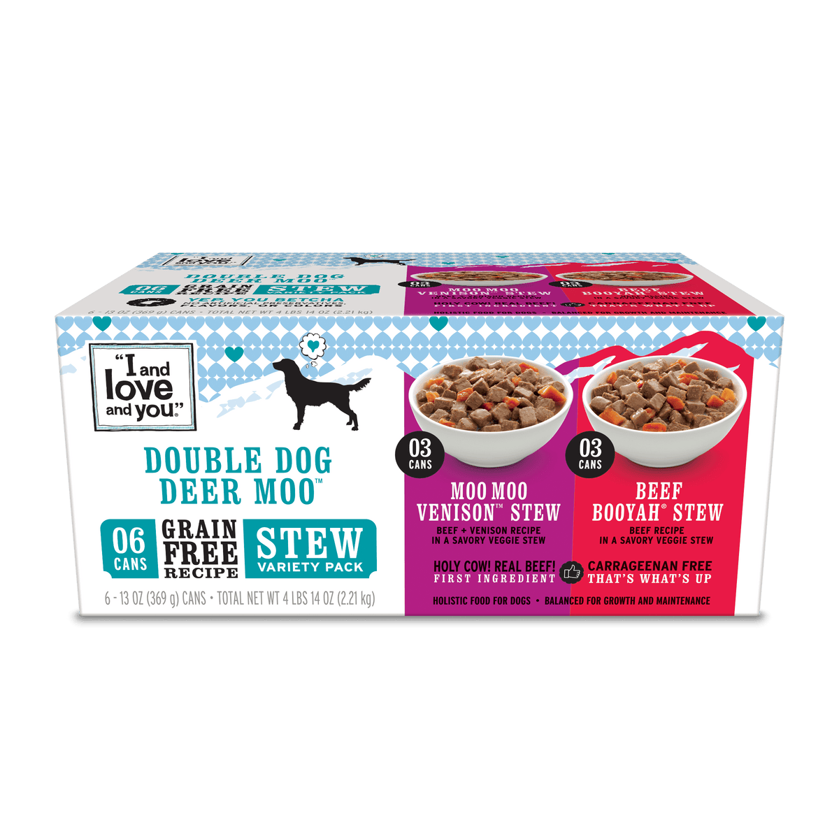 Dog Can Variety Pack, Stew - Double Dog Deer Moo