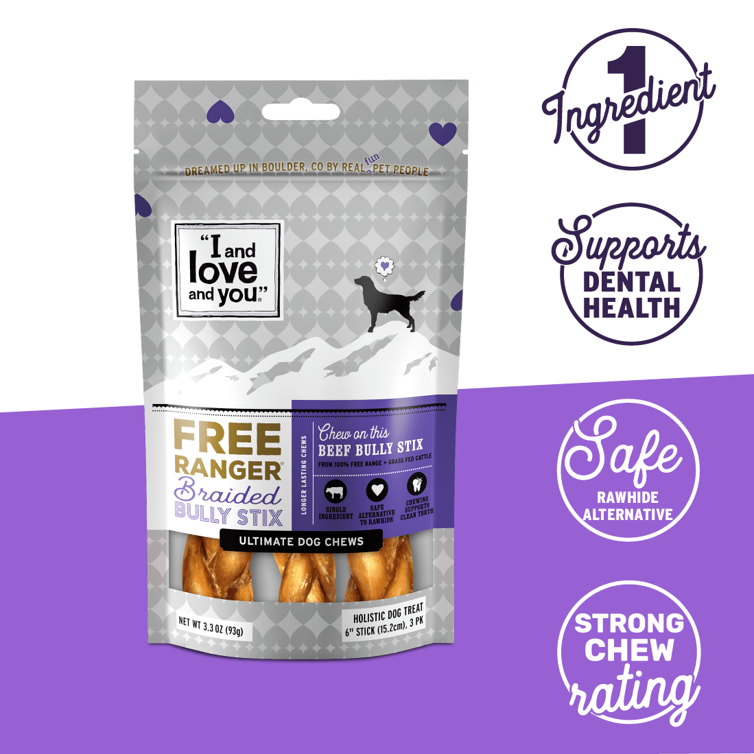 Free Ranger Braided Bully Stix I and love and you