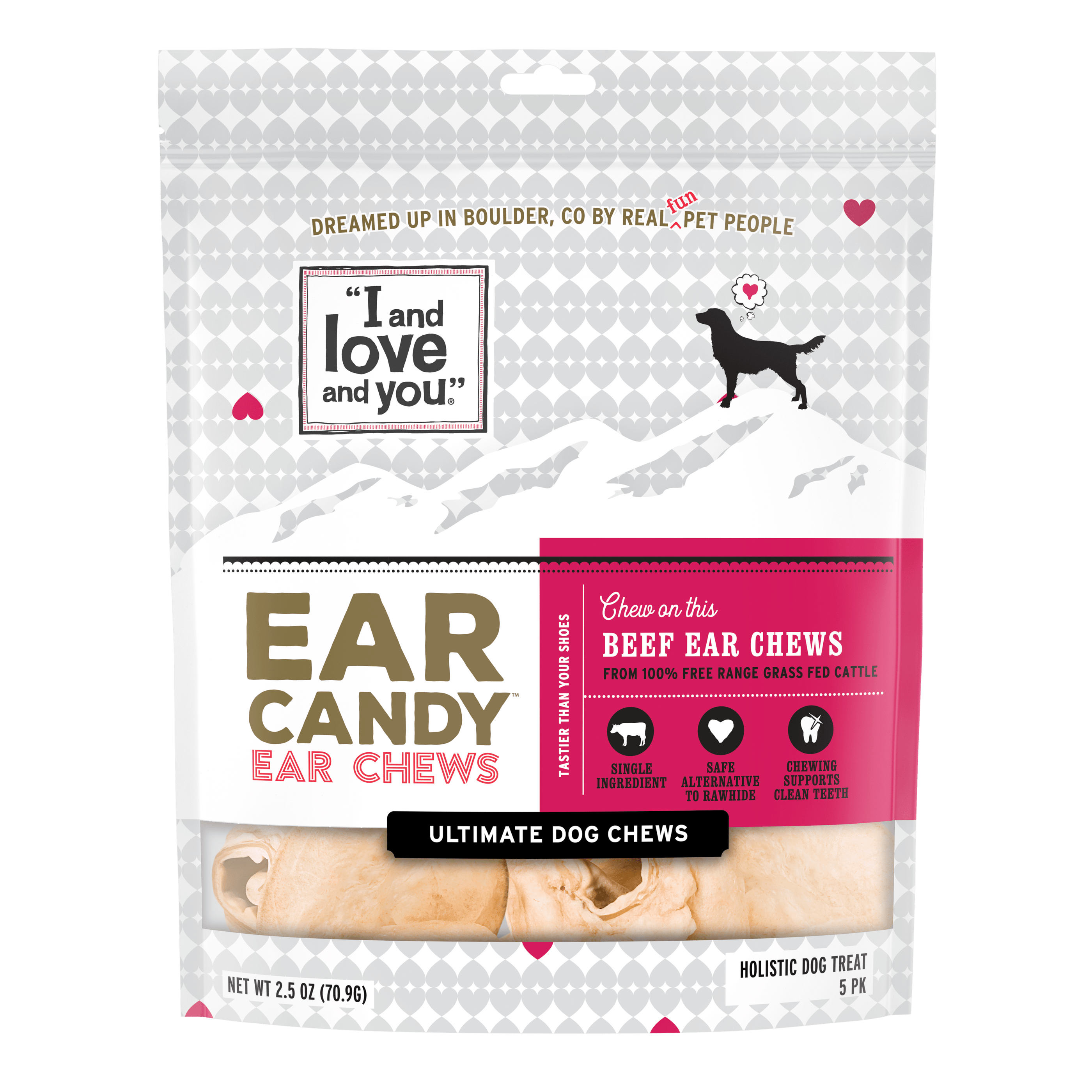 I and Love and You Ear Candy Beef Ear Chews Treat