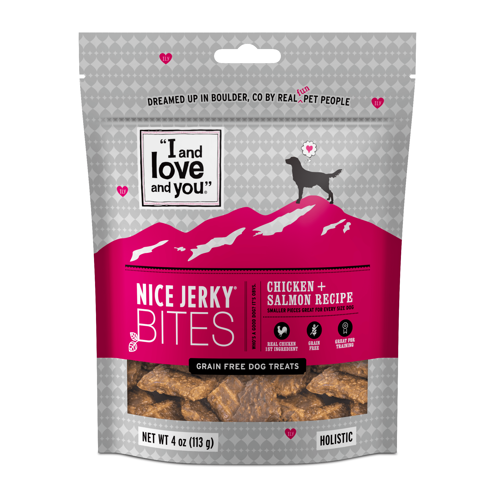 I and Love and You Nice Jerky Chicken & Salmon Treats