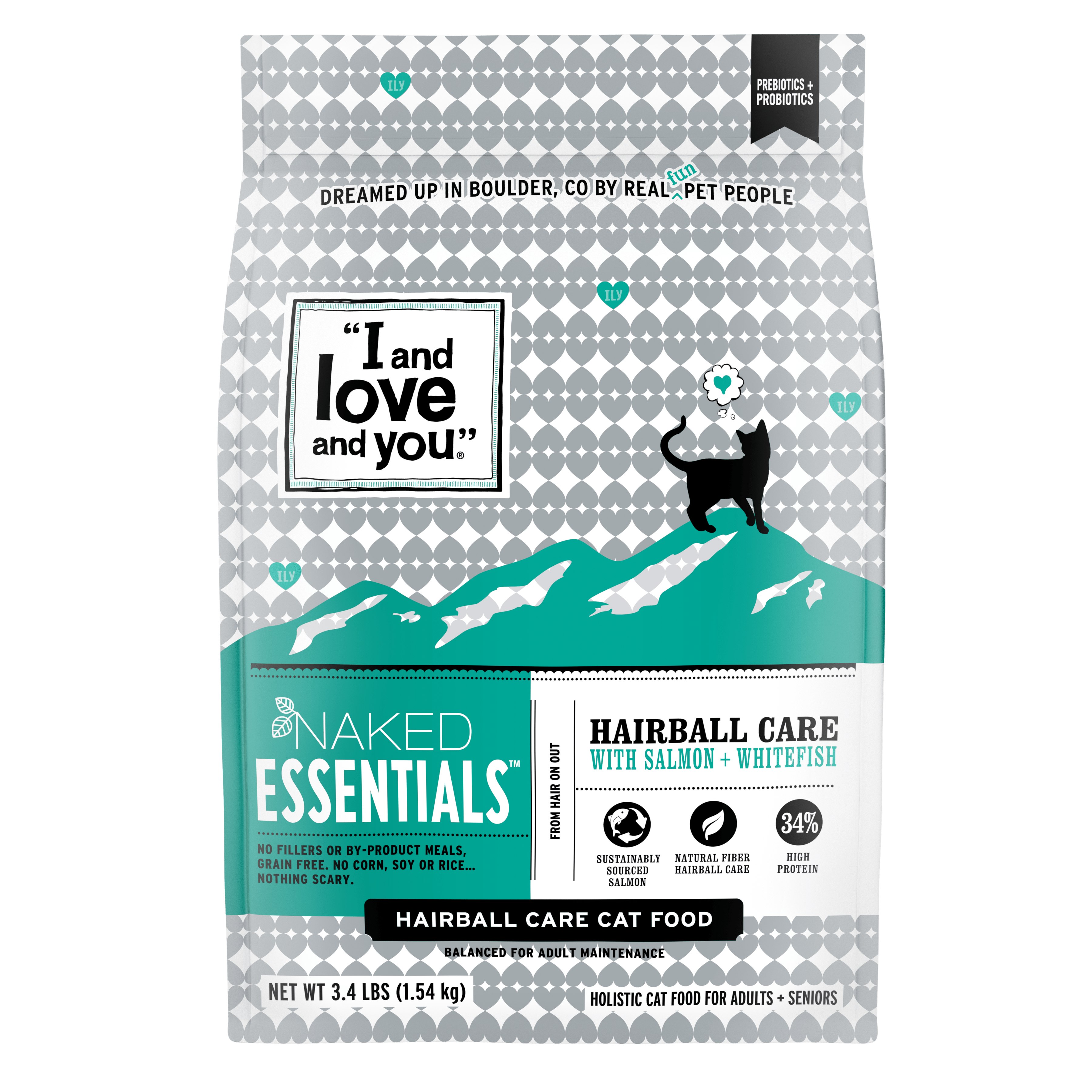 I and Love and You Naked Essentials Hairball Care Salmon + Whitefish Dry Cat Food