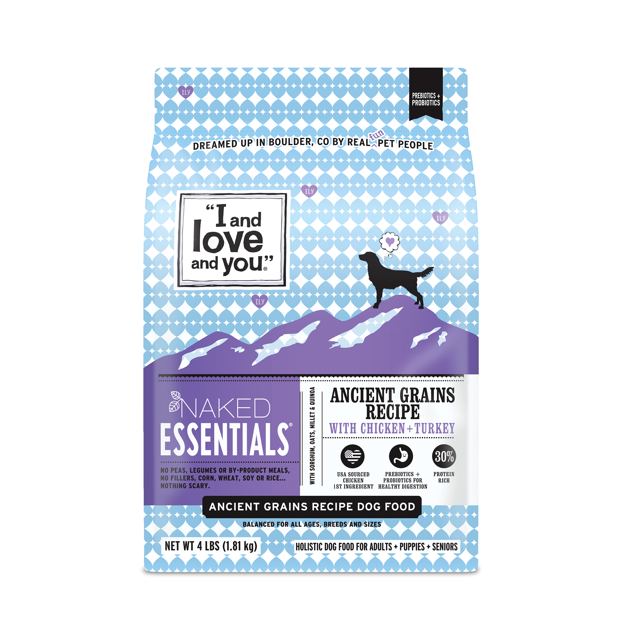 I and Love and You Naked Essentials Ancient Grains Chicken + Turkey Dry Dog Food