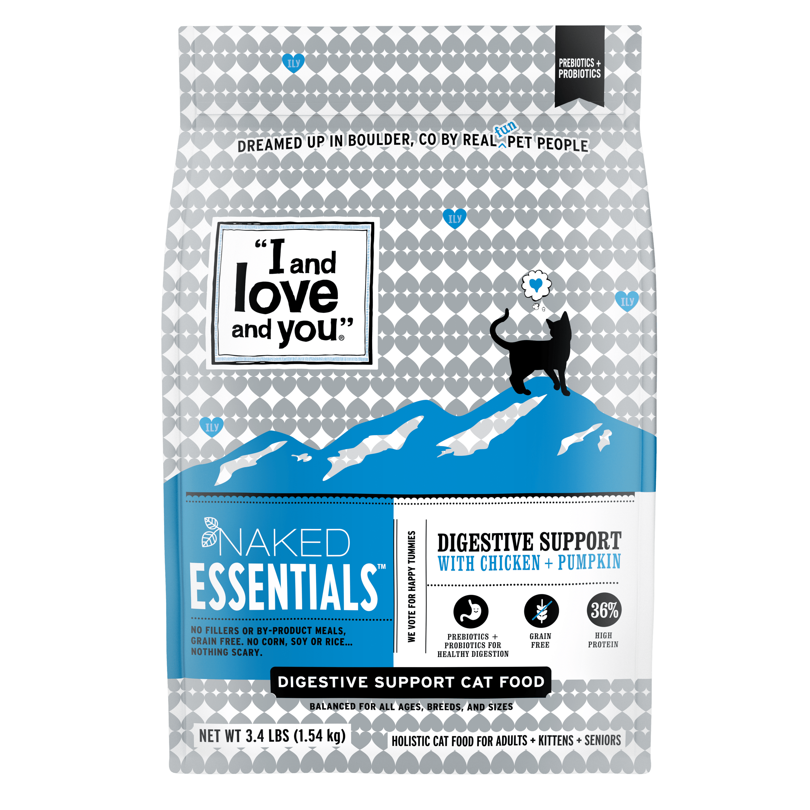 I and Love and You Naked Essentials Digestive Support Chicken + Pumpkin Dry Cat Food