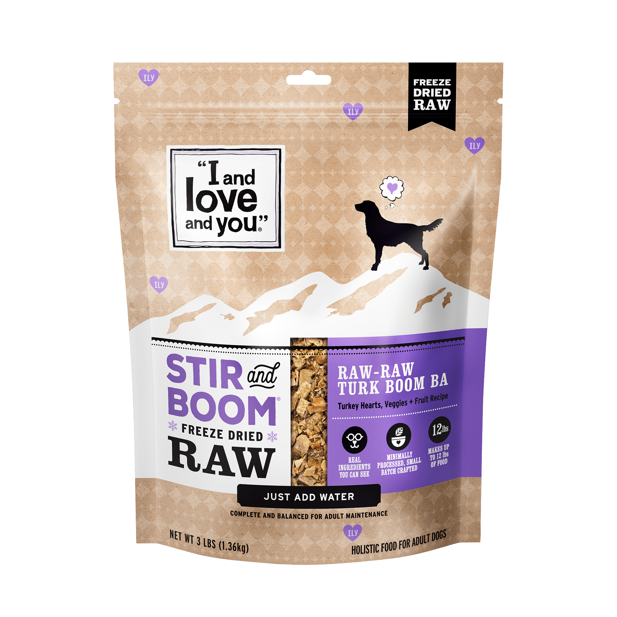 I and Love and You Grain Free Stir and Boom Raw Raw Turk Boom Ba Dehydrated Raw Dog Food