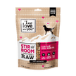 Stir & Boom - Raw Raw Beef Boom Ba: A bag of dehydrated dog food with real ingredients like beef hearts, sweet potatoes, and cranberries.