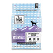 Silhouette of a dog with a bag of kibble, label, and sign in the image for Naked Essentials Ancient Grains - Chicken + Turkey.